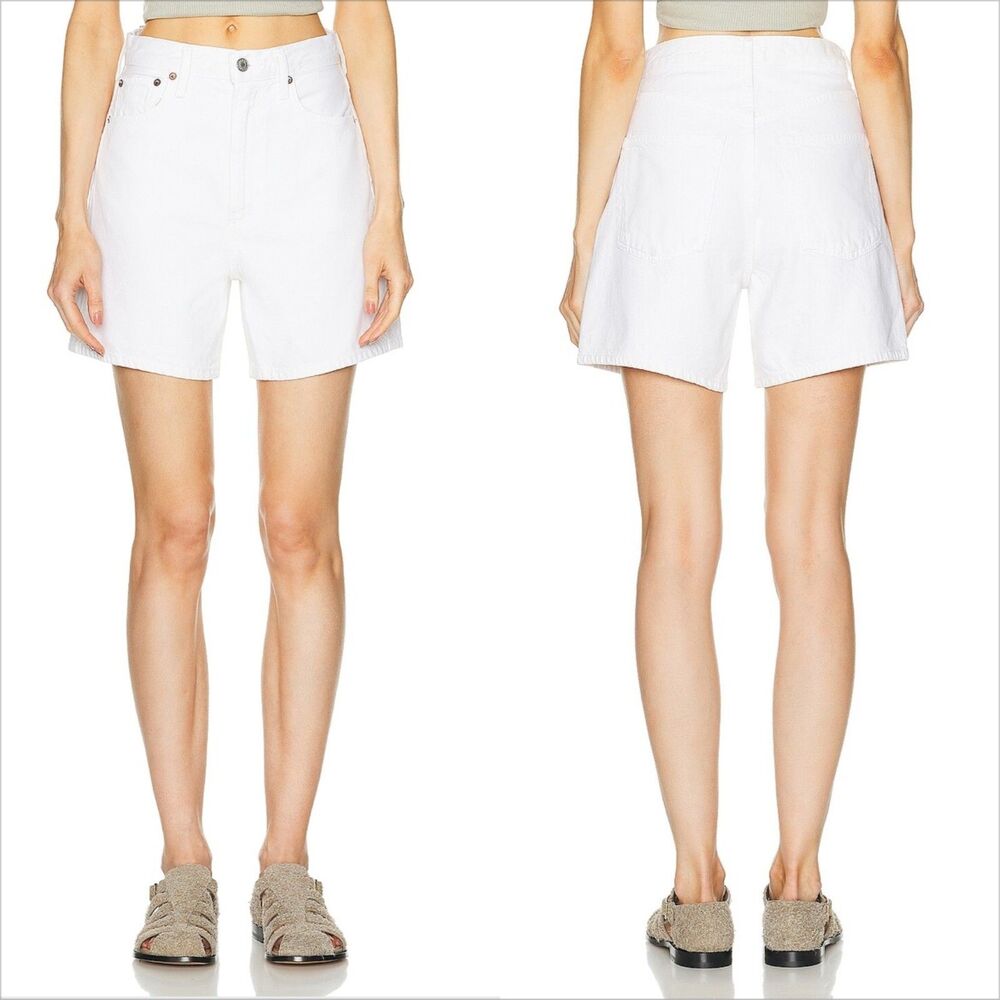 Agolde Stella Short Size 33 Fortune Cookie White High Rise Organic Cotton